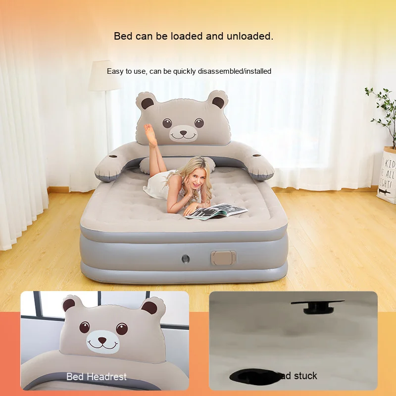 Modern Double Thickened Three-Layer Heightened Inflatable Mattress Foldable Outdoor camping Cartoon Nap Air Cushion