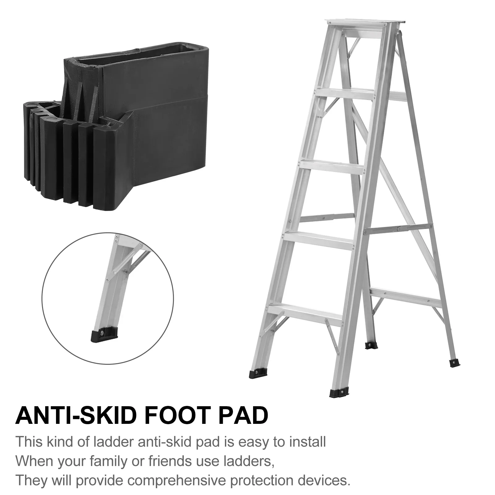 

4Pcs Ladder Feet Protector Non-Slip Mat Optimal Grip Easy Installation Repeatedly Usable Step Ladder Feet Covers