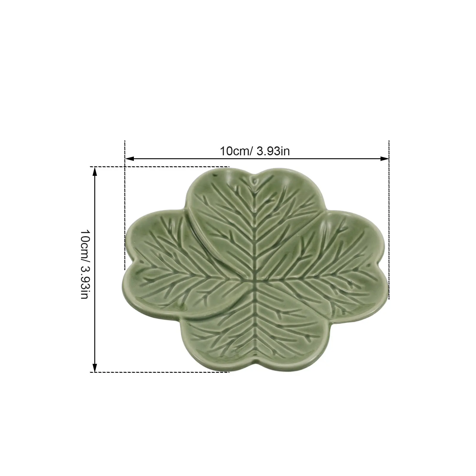 Four Leaf Clover Ceramic Jewelry Tray Green Shamrock Trinket Dish Ring Earring Organizer Small Jewelry Plate Birthday St