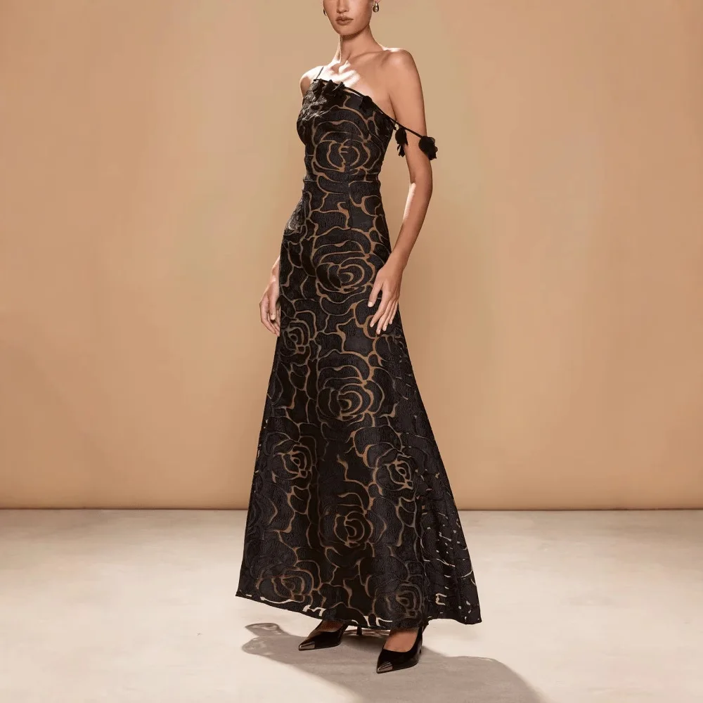 Nieuwe Europese en Amerikaanse dameskleding enkele schouder jarretel bedrukking off-shoulder modieuze sfeervolle taille dre