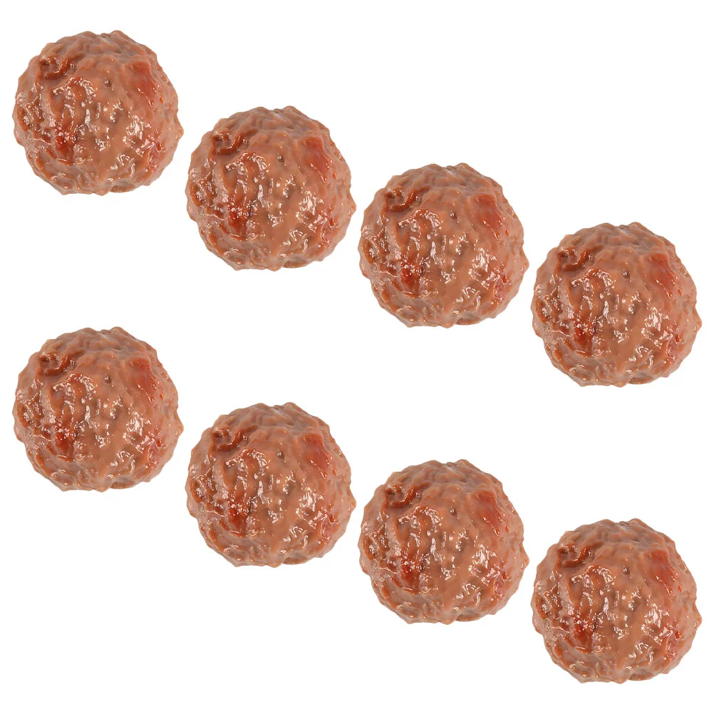 

8 Pcs Simulated Beef Ball Props Simulation Food Decoration Meatball Shop Artificial Fake Miniature PVC Model Photo Toy Creative