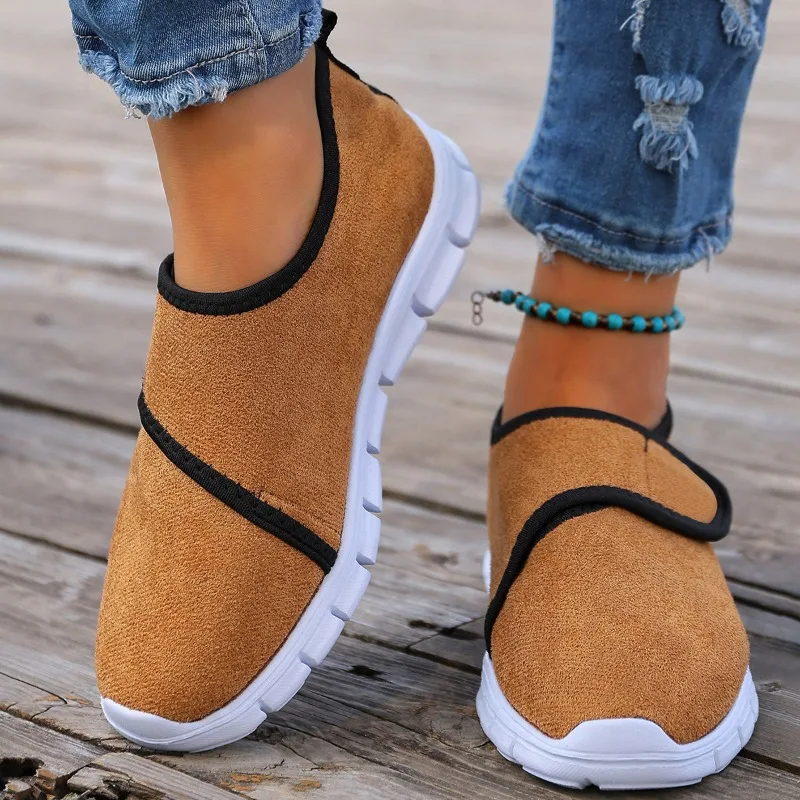 

Comfortable Sneakers Fashion Round Toe Deep Mouth Scrub Fleece Soft Sole Anti-slip Wear-resistant Flat Single Shoes