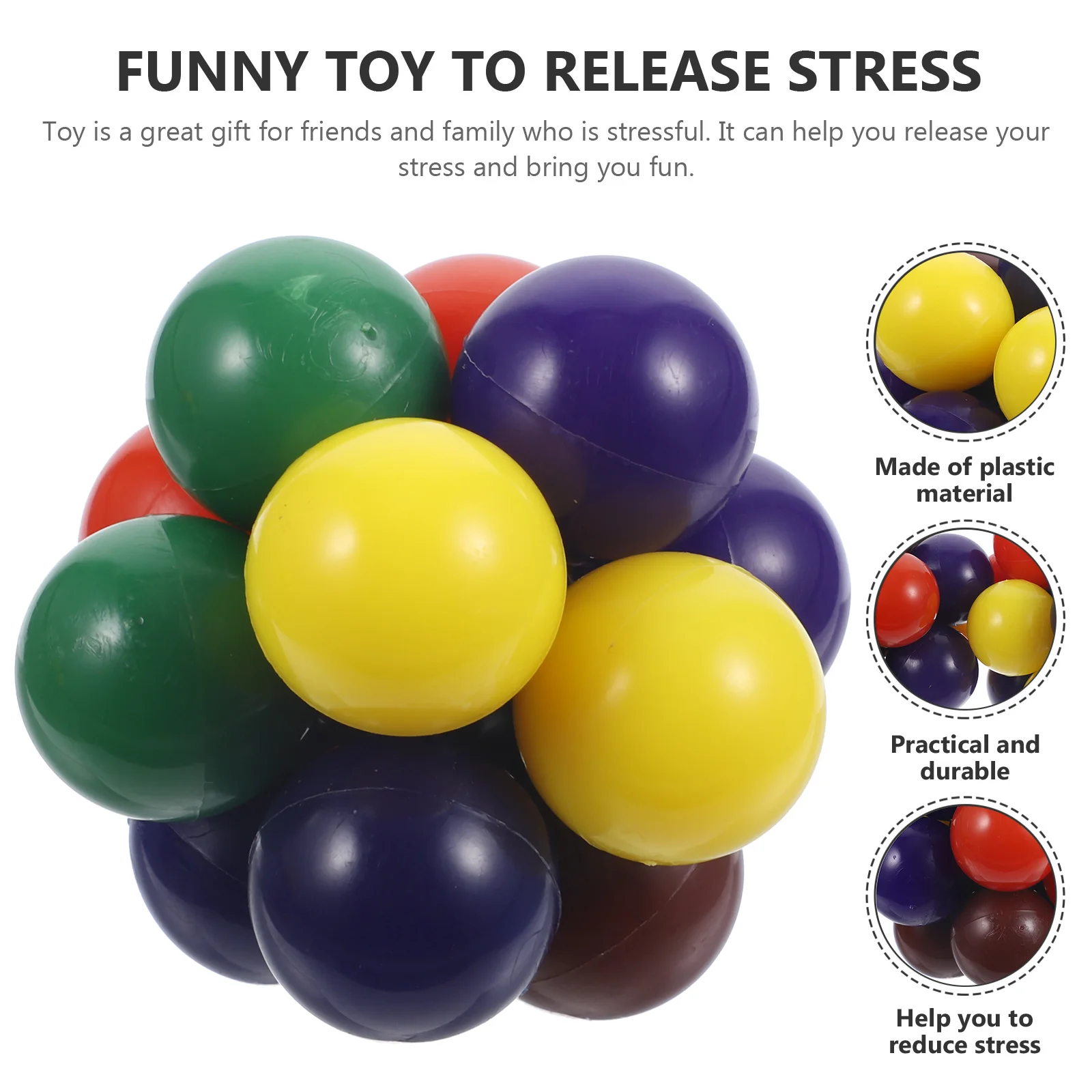 2개 세트 교체 가능한 구슬 스트레스 해소 무지개 공 감각 놀이 휴대용 책상 피젯 재미있는 압력 통증 완화