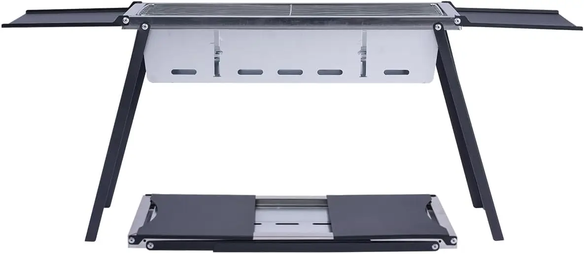 

Foldable Stainless Steel Charcoal BBQ Grill for Camping, Hiking, Picnics & Tailgating