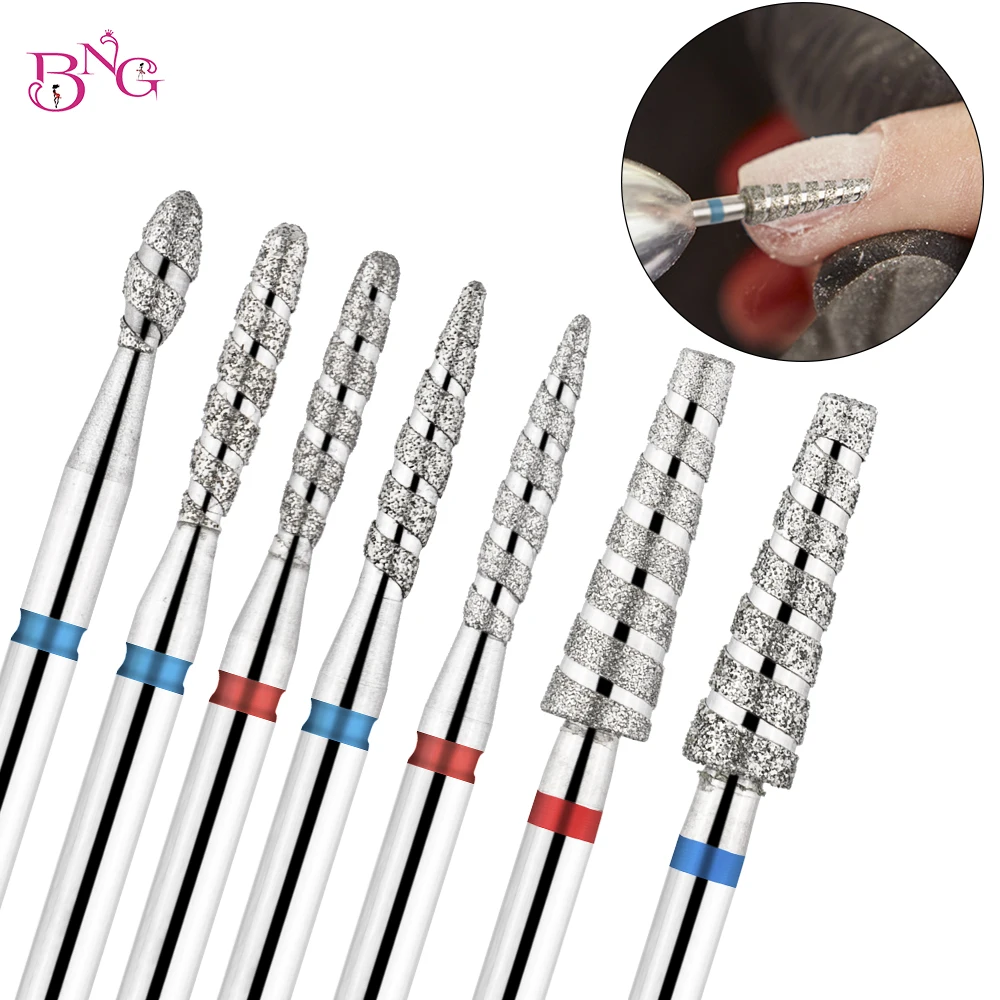 

BNG Milling Cutters for Manicure Diamond Drill Bits for Russian Manicure Nails Flame cuticle Nail Drill Bit Professional Tools