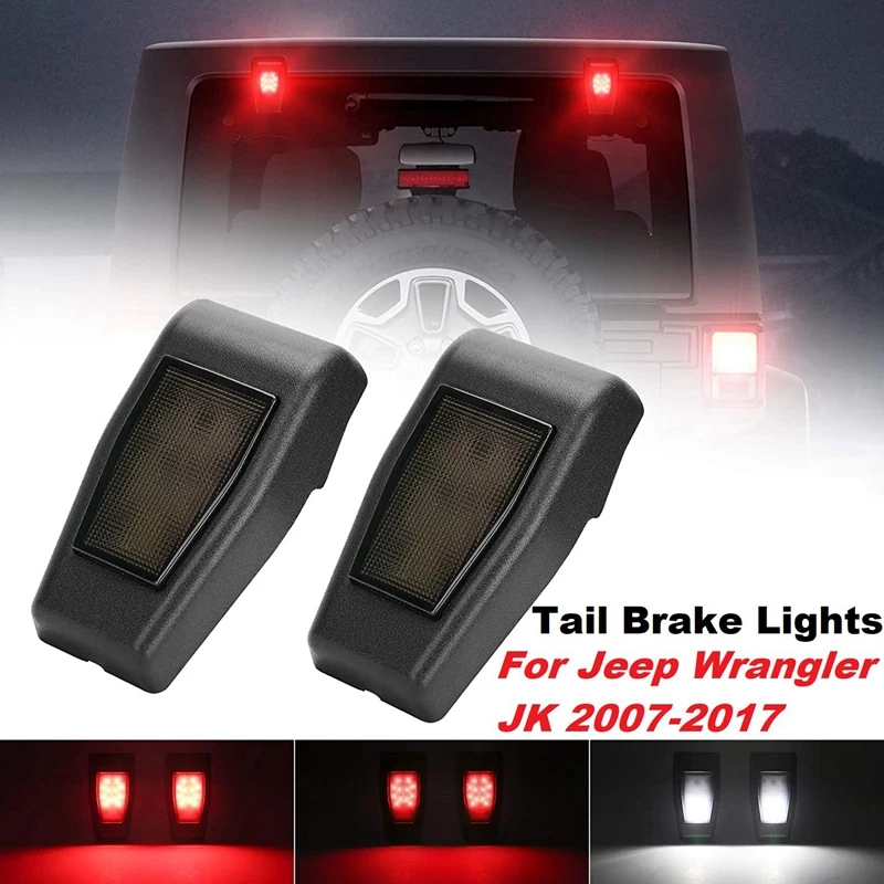 Lampu Rem Belakang Tinggi Mobil 2 Buah Lampu LED Belakang Lampu Rem Belakang Ketiga untuk Lampu Sinyal Jeep Wrangler Jk 2007-2017