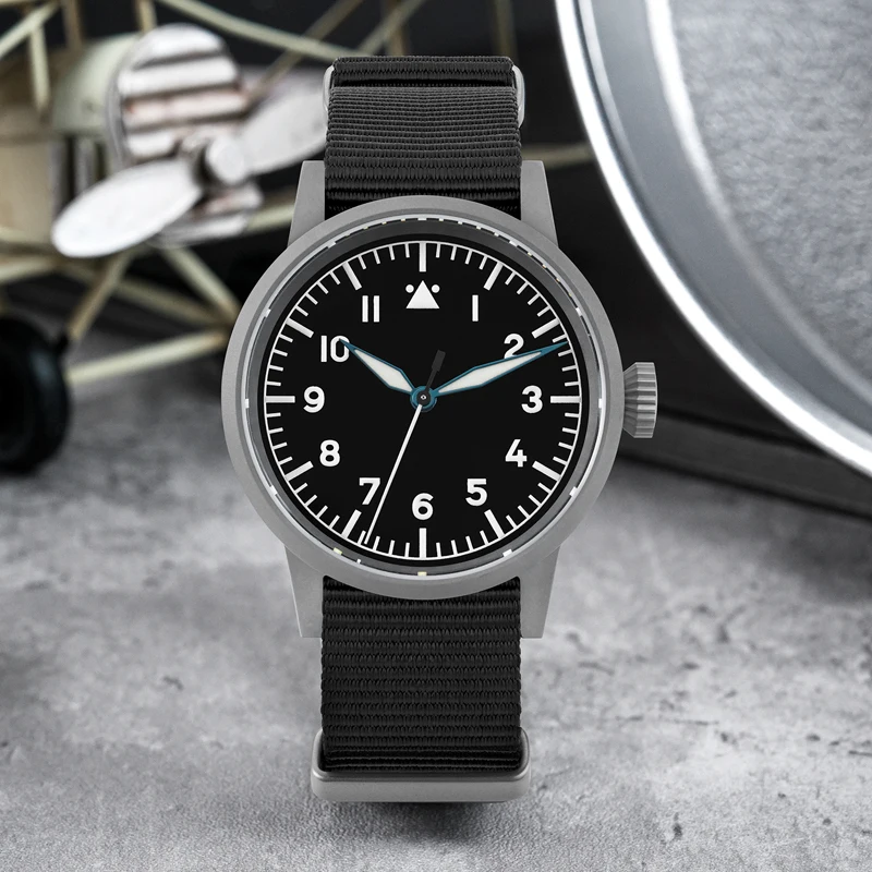 Militado ML10 Military Field Watch VH31 Sweeping Second Movement Sapphire Crystal With High Clear AR Coating 36.9MM Wristwatch