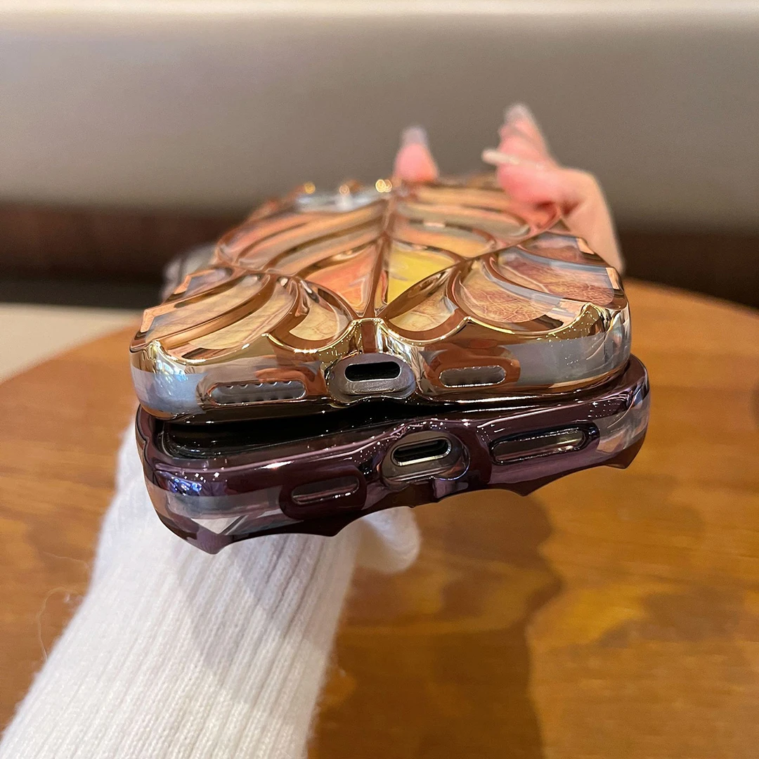 جراب هاتف أنيق بورق ملون فاخر ، غطاء واقي من الوفير من السيليكون الناعم ، يناسب iPhone 16 ، 14 ، 12 ، 11 ، 13 ، 15 Pro Max ، 15 Plus