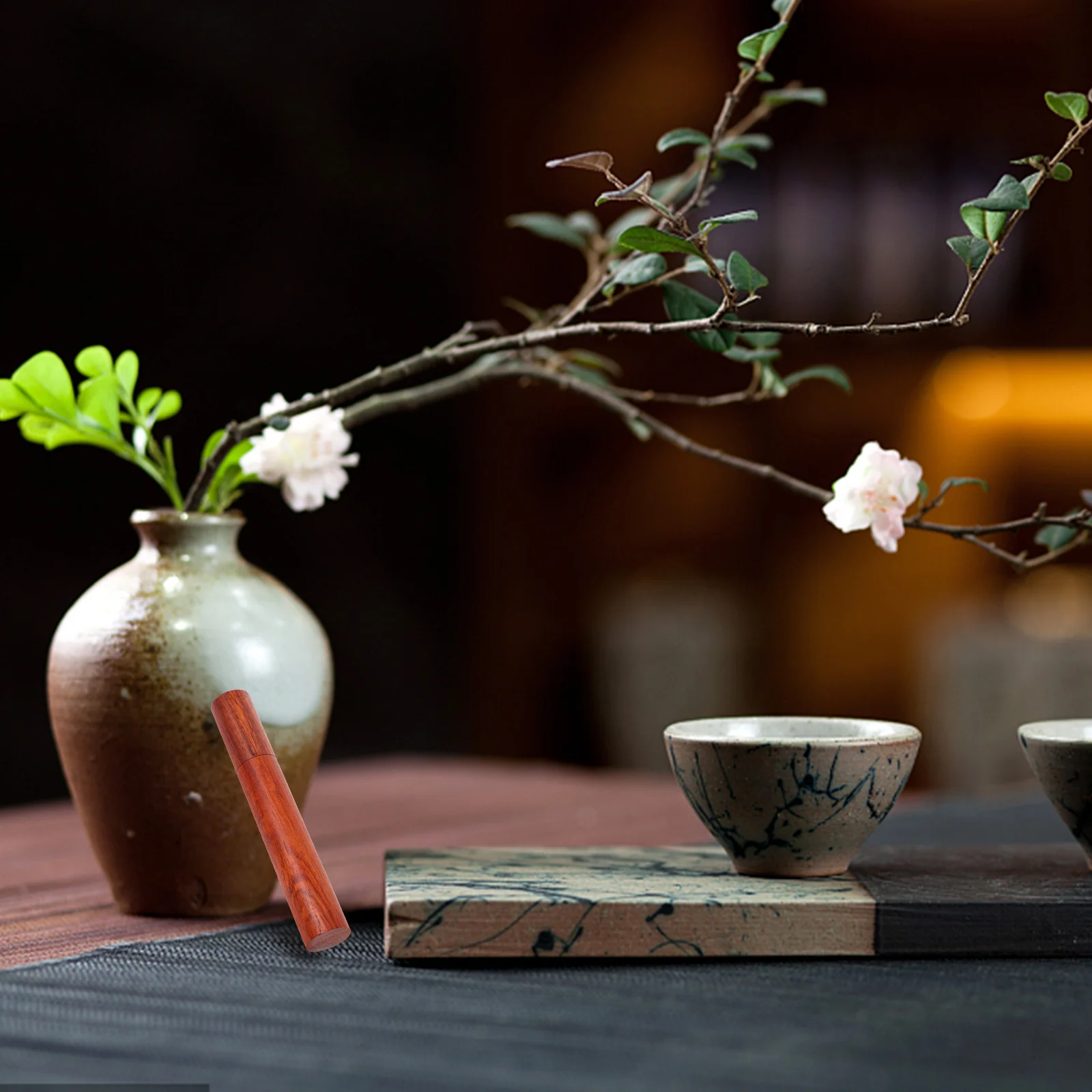 

2Pcs Exquisite Wooden Incense Holder Fine Polished Surface Safe Edge Design Compact Size for Travel and Home Use