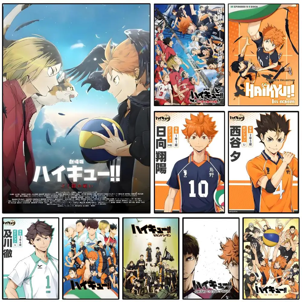 Anime H-Haikyu Poster Wall Poster Self-adhesive Waterproof for Bedroom/e-sports Room Family Life Pet Anime