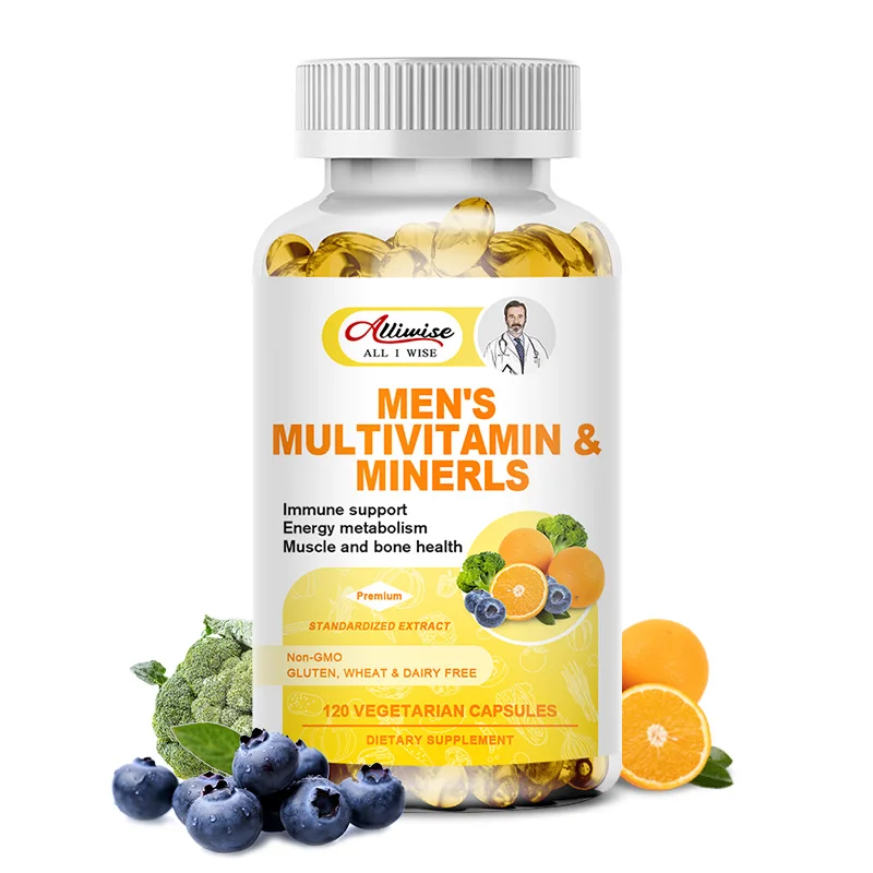 

Alliwise Vitamin Supports Energy Multivitamin and Multi Mineral Capsules Iron Zinc Calcium Improve Immunity Protect Skin