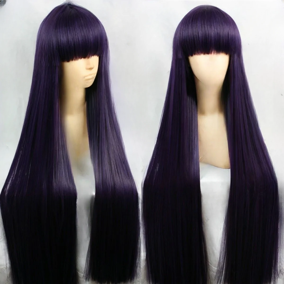 Free Shipping Inu x Boku 100cm Dark Purple Straight Shirakiin Ririchiyo Cosplay Wig