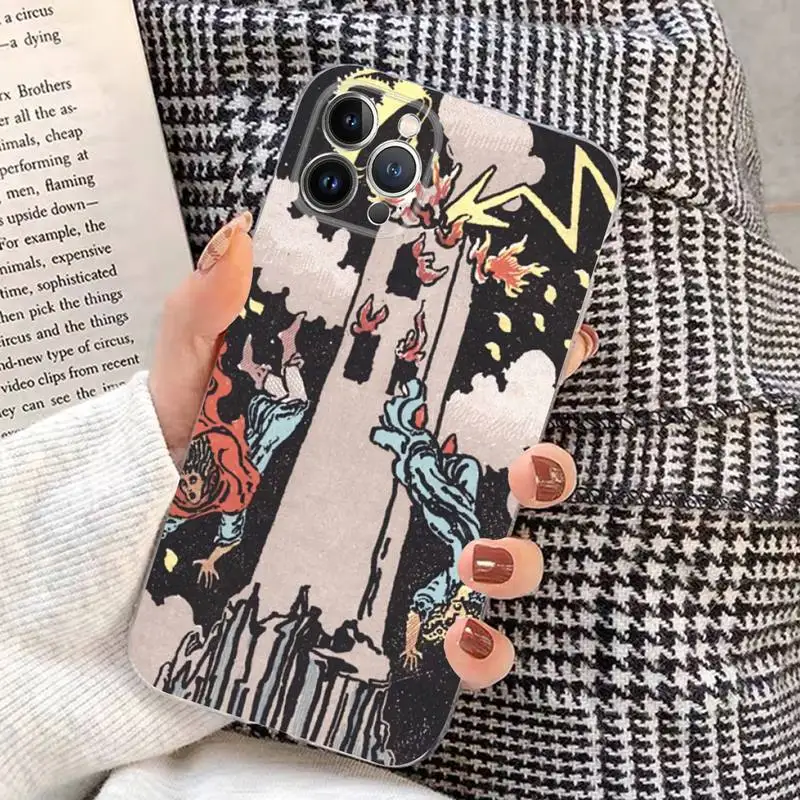 The Star Tarot Card Art Phone Case Silicone Soft for iphone 14 13 12 11 Pro Mini XS MAX 8 7 6 Plus X XS XR Cover