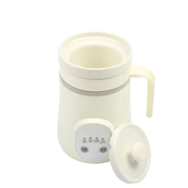 Ceramics Mini Electric Water Kettle Thermal Heating Cup Boiler Soup Health Pot Stew Porridge Noodle Slow Cooker Milk Heater 0.6L