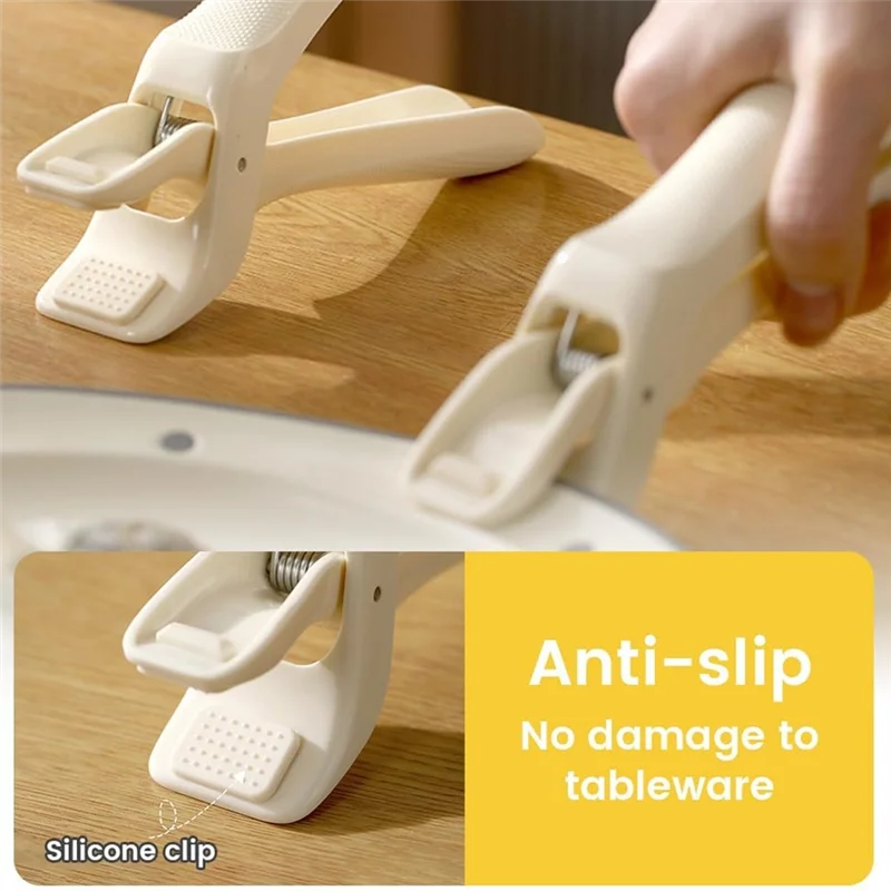 ABJO-2PCS anti-queimadura tigela clipe prato quente pinça anti-escaldante clipe tigela placa braçadeira de isolamento tong braçadeira titular ferramenta de cozinha