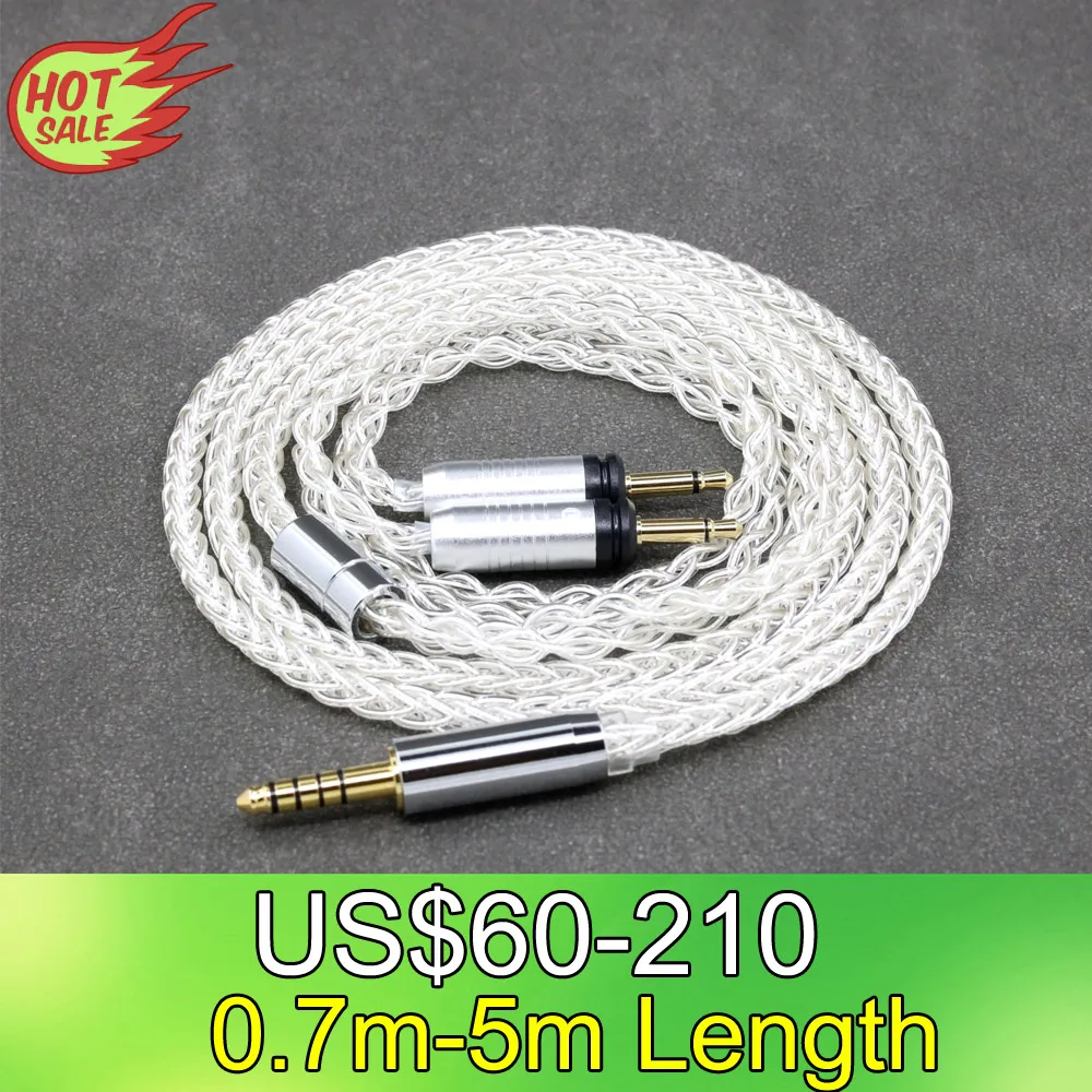 

LN008387 8 Core 99% 7n Pure Silver Palladium Earphone Cable For Focal Clear Elear Elex Elegia Stellia Dual 3.5mm pin Headphone
