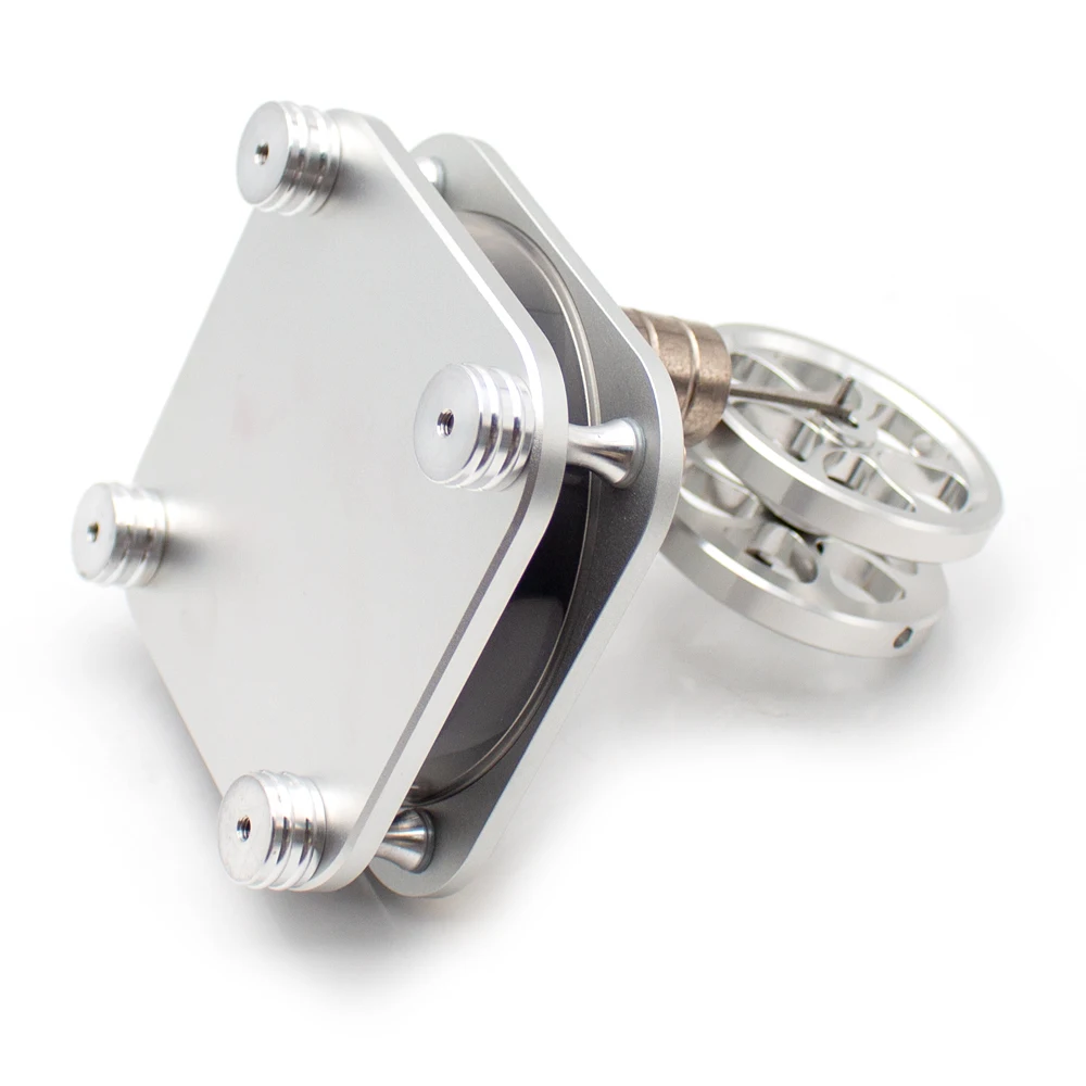 Modelo de motor Stirling totalmente de Metal, cilindro de potencia de Metal, Base cuadrada, motor Stirling de baja temperatura, D16-C