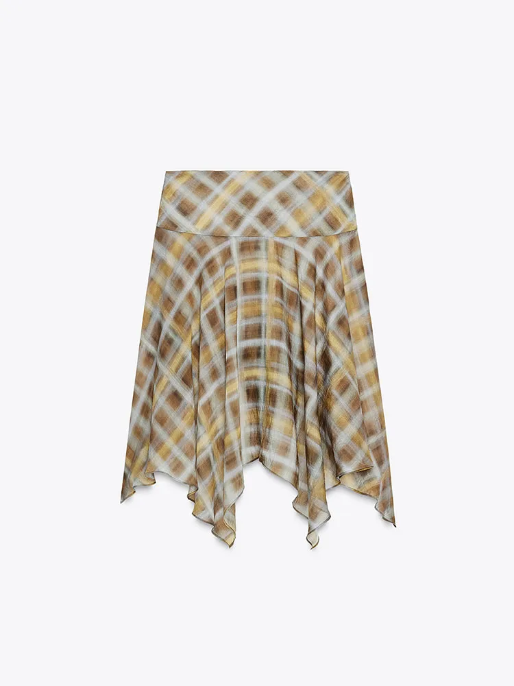 Invierno 2025 Nueva falda midi a cuadros Faion cómoda e informal dulce Ropa de mujer Ele Sle puesta en escena Tradicional...