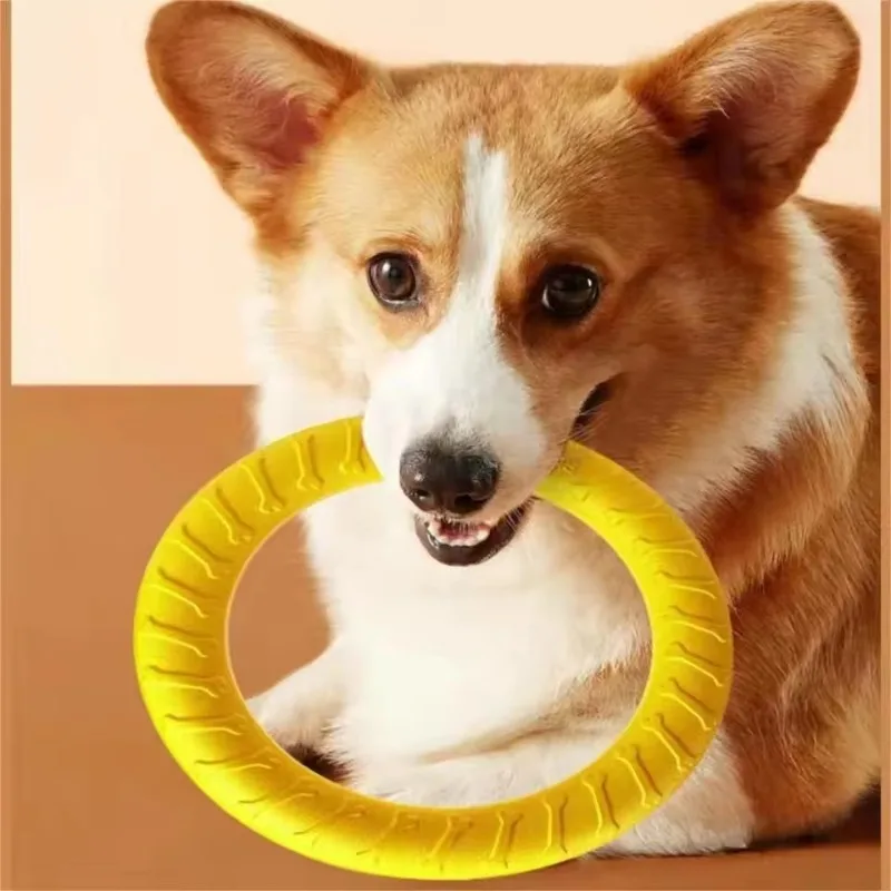 

Dog Ring Frisbeed Toys Pet Flying Disk Training Ring Puller Anti-Bite Floating Interactive Supplies Dog Aggressive Chewing Toys