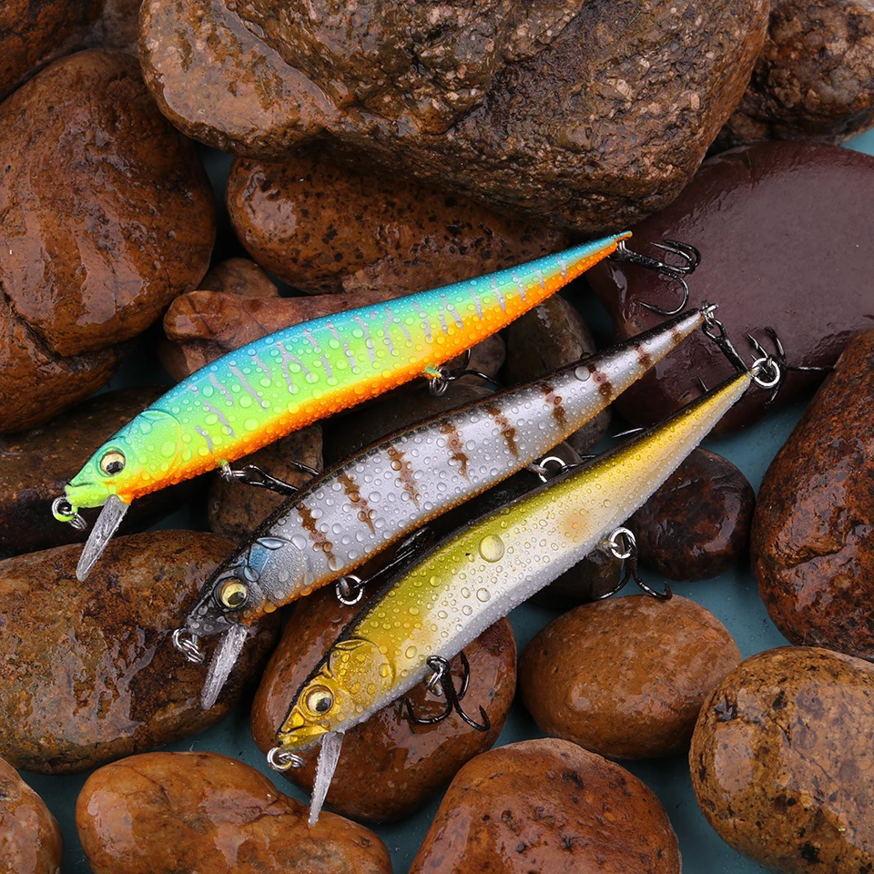 

WALK FISH 105mm 8.8g Suspension Minnow Fishing Lure Wobbler 3D Eyes Hard Bait 3 Fish Hooks Crankbait Floating Fishing Tackle