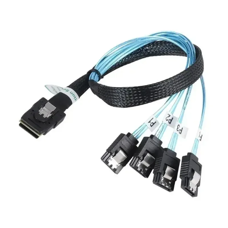 Internal Hard Drive Safety Parts for Households Computer, 36 - Pin to 4 SATA 7 - Pin SAS SFF - 8087 Mini Splitter Cables
