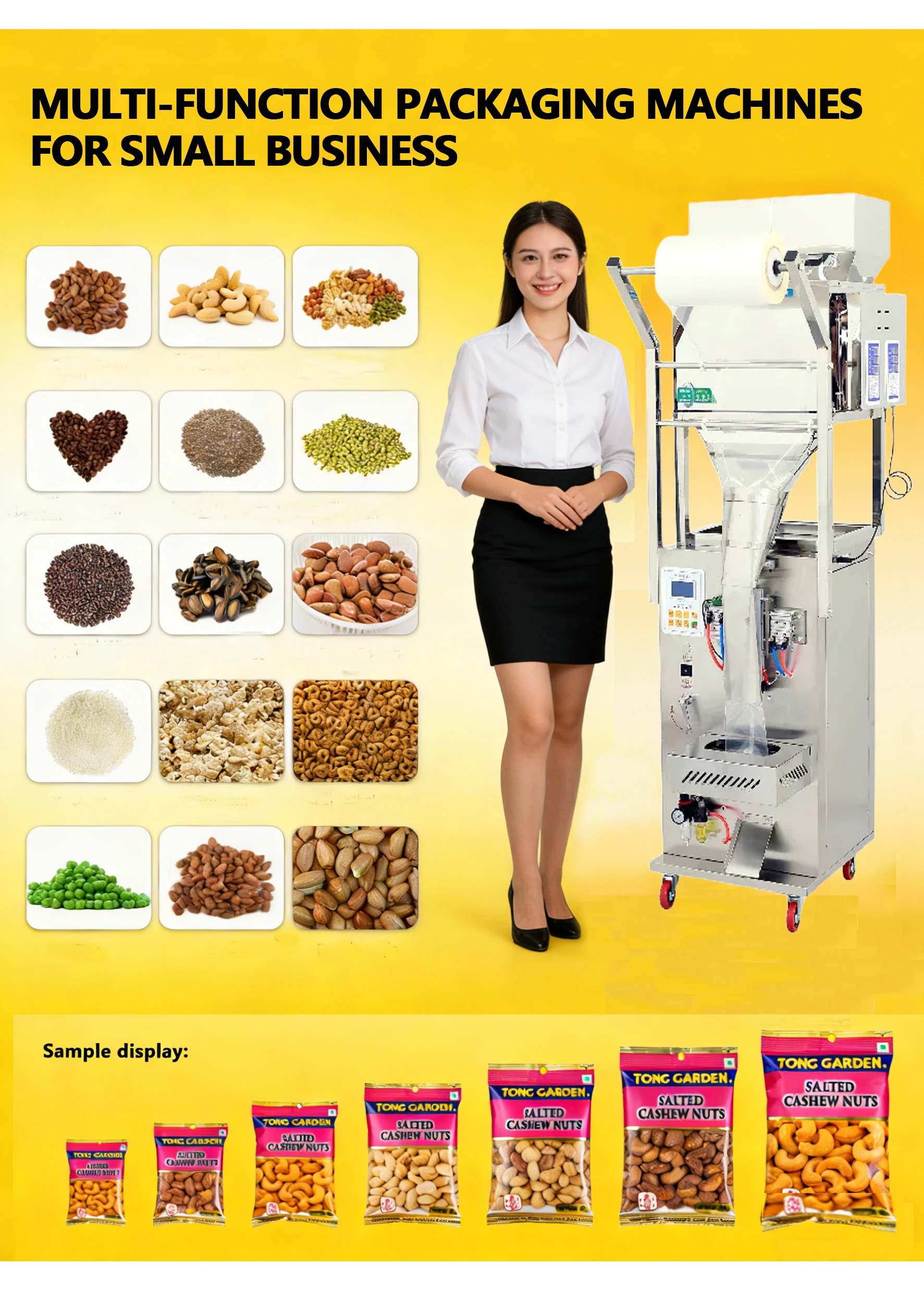 Nitrogen Plastic Bag Snacks Granule Plantain Chips Banana Chips Potato Chips Packing Machine Multi-function Packaging Machines