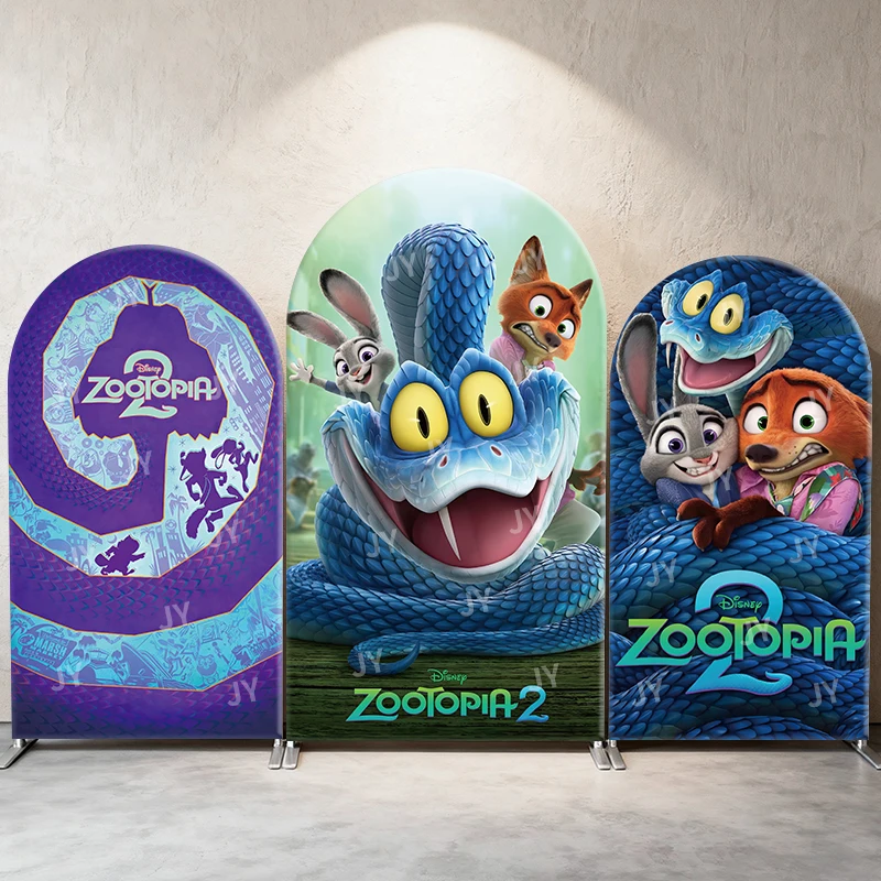 

Zootopia 2 Arch Backdrop Cover Disney Judy Nick Theme Elastic Fabric Party Decor Birthday Baby Shower Photo Booth Prop Arch Wall