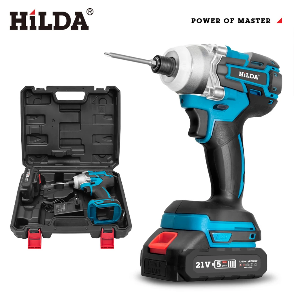 HiLDA Household Electric Impact Wrench Nailing Machine Lithium-ion Charging Wrench High Torque Wrench Tool Set