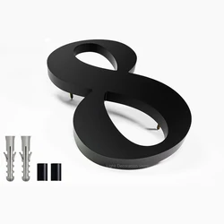 8 inch/200 mm Floating House Number 3D Numbers Address Sign #0-9 Letters Big Modern Door Plates Home Outdoor Numeros