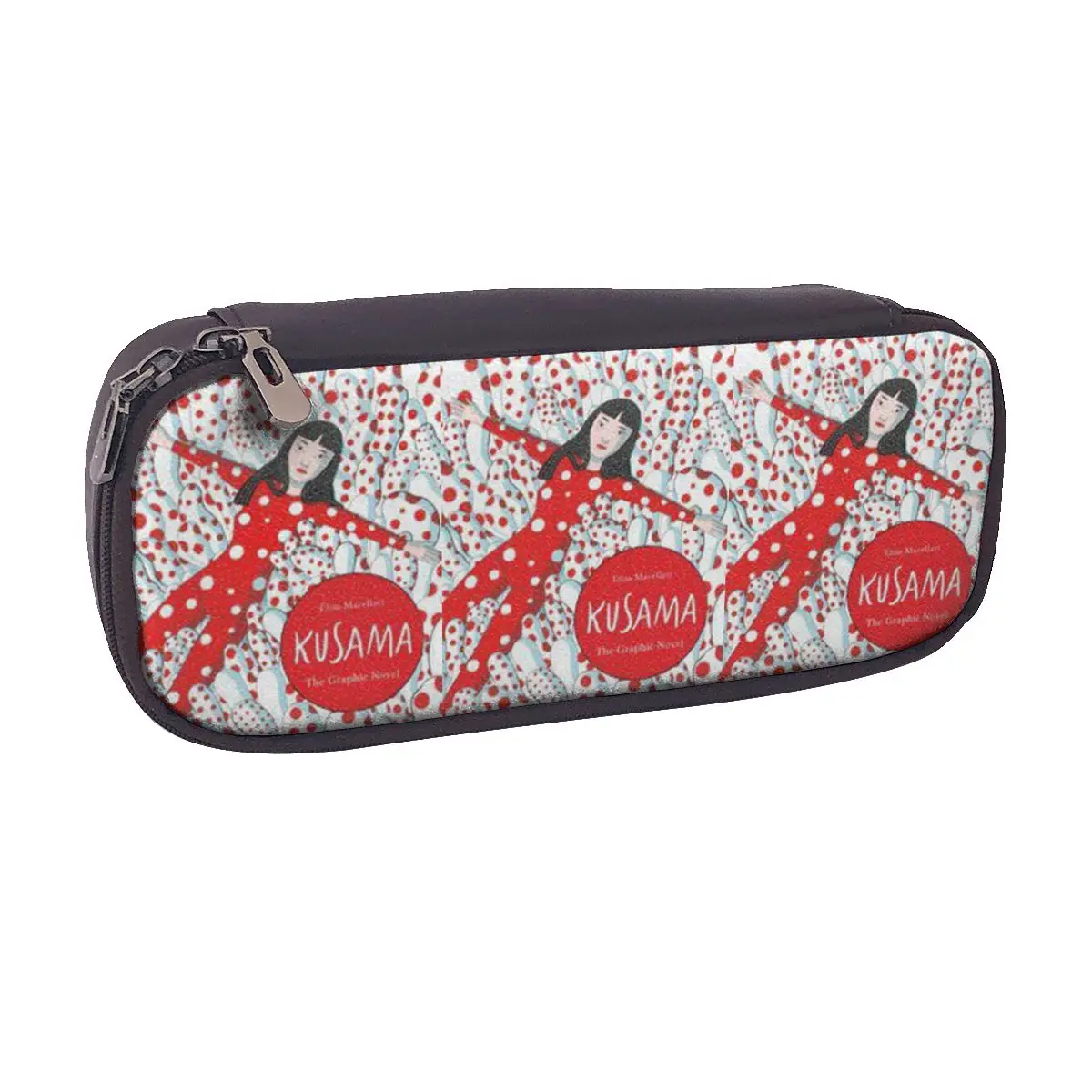 Yayoi Kusama Abstract Painting Leather Pencil Case for Kids School Pen Box Pencil Bag Stationery Supplies Pen Holder Bag
