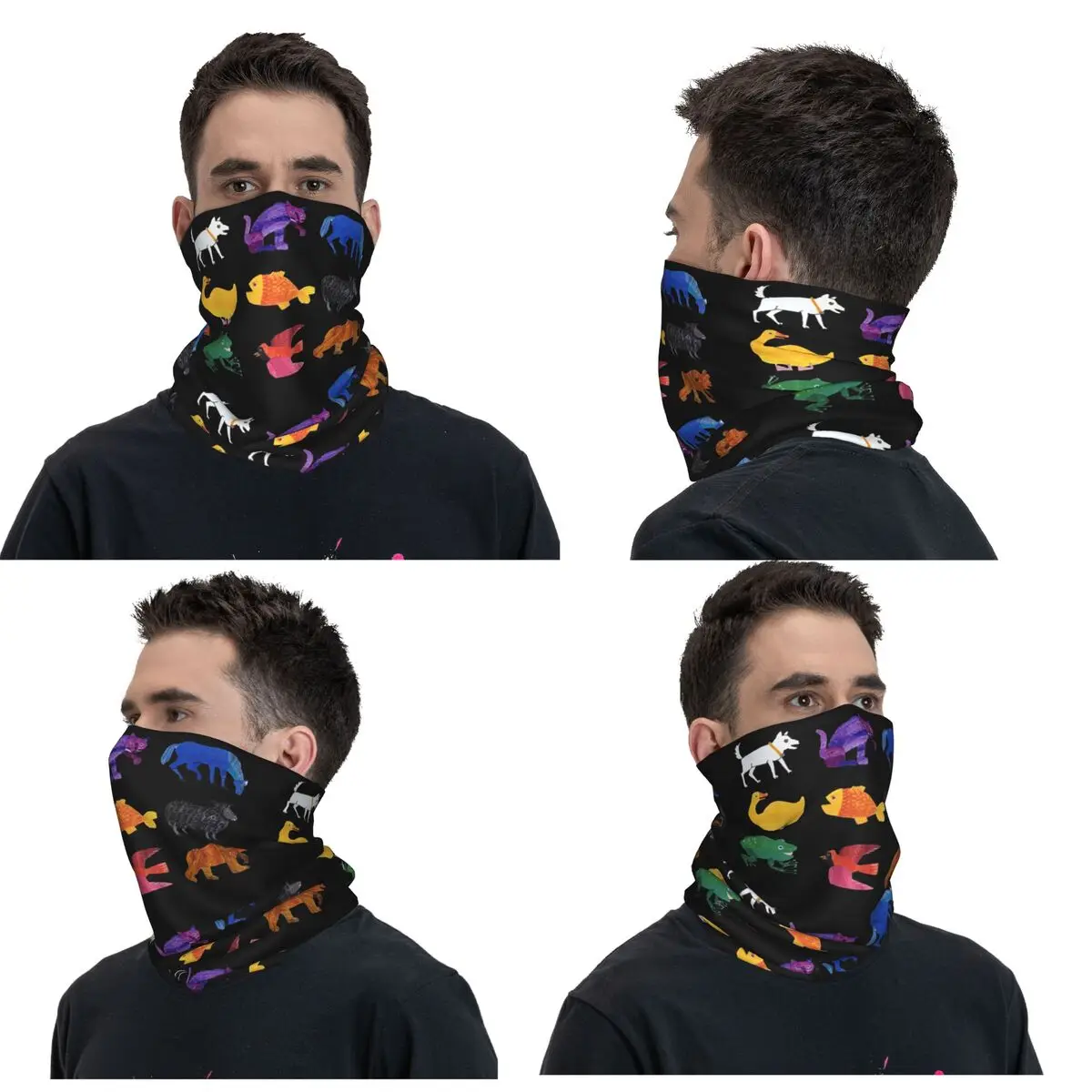 Eric Carle Animals Bandana cubierta para el cuello bufanda envolvente estampada máscara facial multifunción senderismo pesca Unisex adulto transpirable