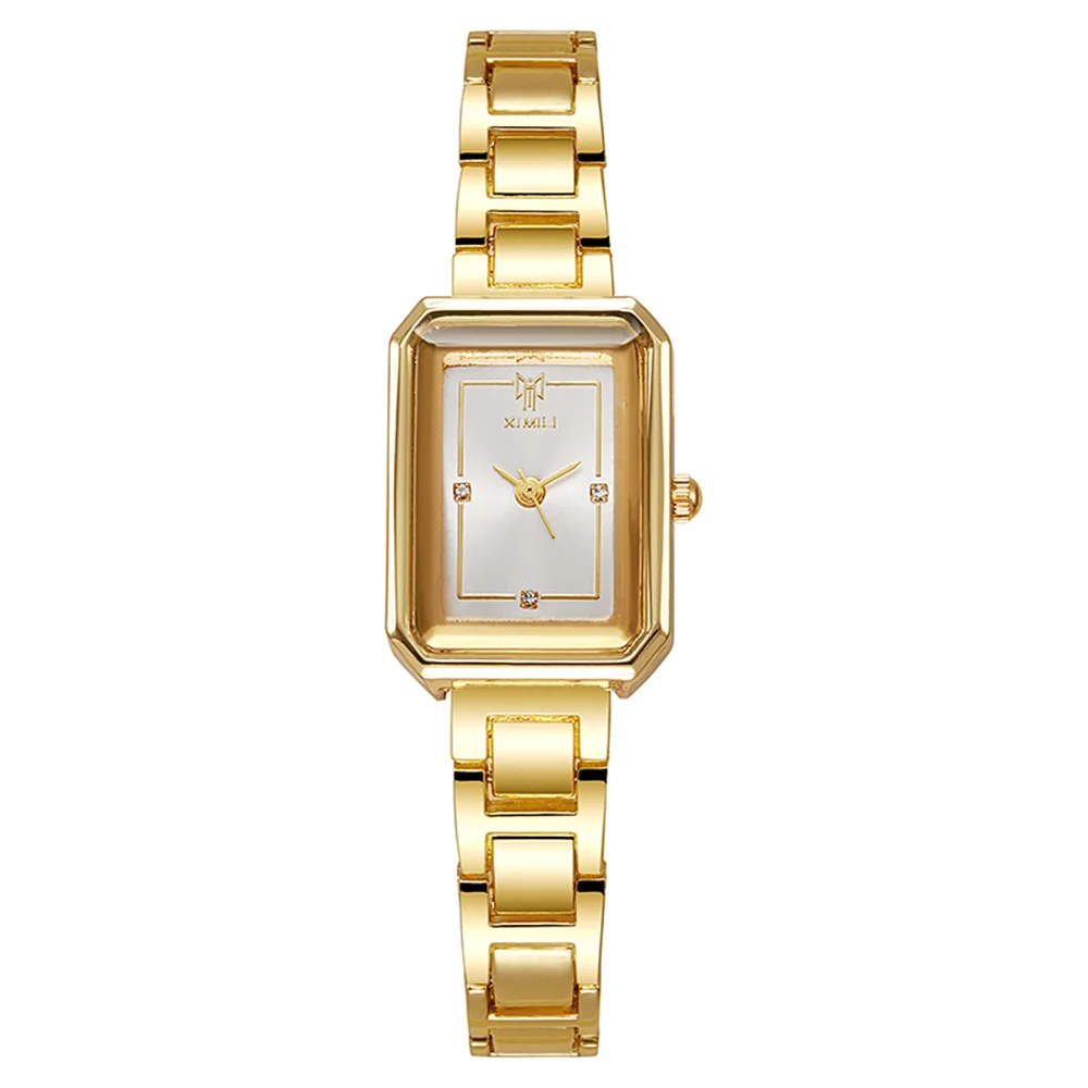 Ladies Simple Watch Fashion Rectangle Gold Quartz Watches Luxury Stainless Steel Waterproof Women\'s Dress Clock Gift Wristwatch