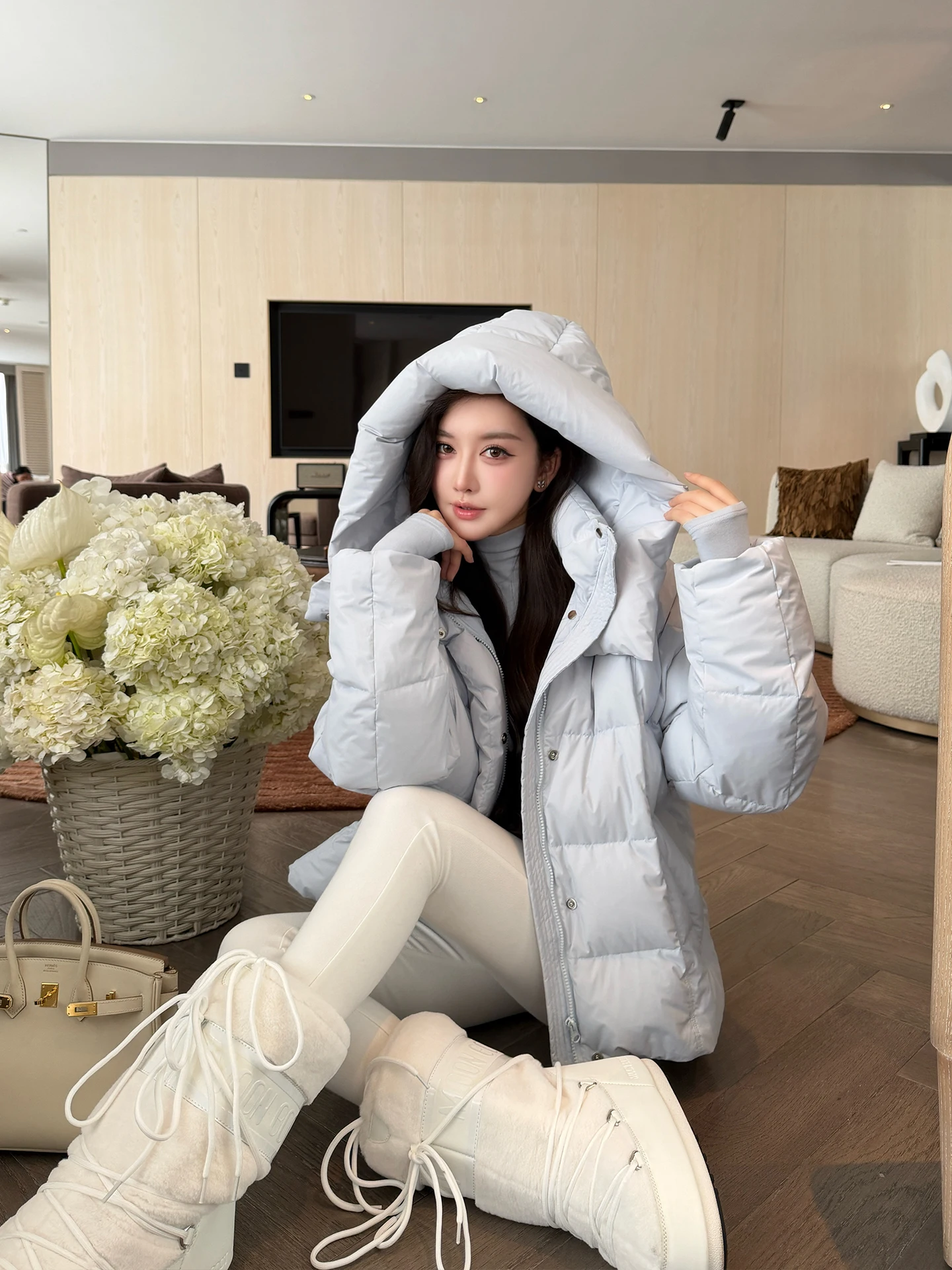 

Женская повседневная свободная короткая куртка-пуховик с капюшоном, 90% белый пух, теплая верхняя одежда, синяя, утепленная, теплая куртка-пуховик