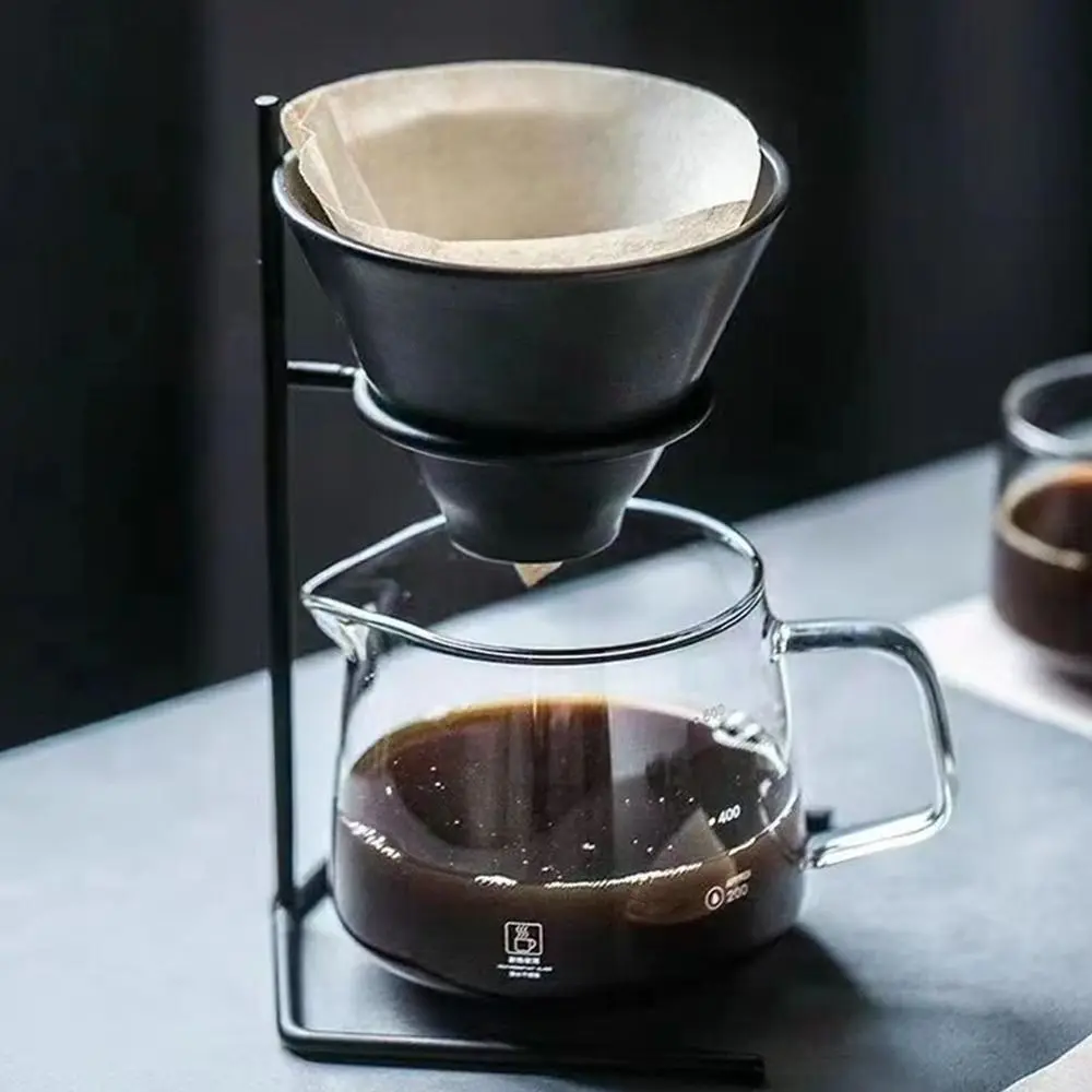 Black Coffee Filter Cup Holder Coffee Supplies Iron Coffee Filter Paper Rack Cafe Tool Coffee Dripper Stand Indoor Outdoor