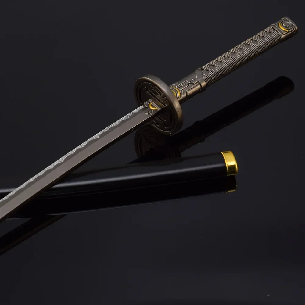 Épées de givre d'automne pour garçons, Katana en acier véritable, modèle en métal, arme de samouraï non coupée, ornements à collectionner, jeu de fantômes, jouet de périphérie, 26cm