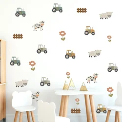 Cartoon Construction Truck Cute Car Wall Stickers for Home Decor Accessories Living Room Baby Kids Room Decoration Bedroom