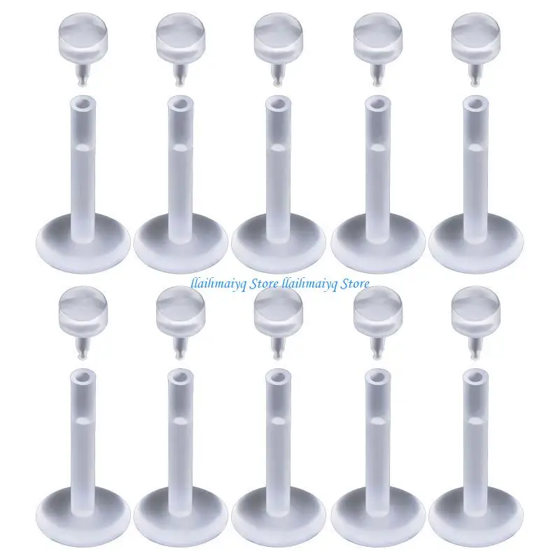 573B 10x Clear UV Flexible Acrylic Ball Lip Ring Tragus Cartilage Earring Barbell Piercing Jewelry Gifts 6/8/10/12mm