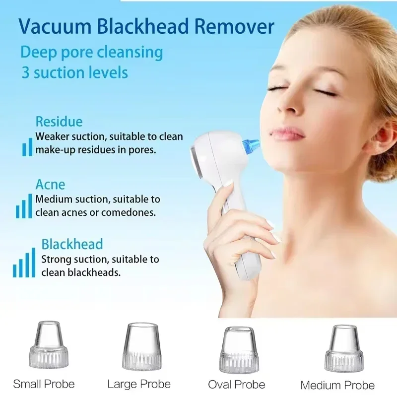 Electric Facial Cleansing Brush 4 IN 1 Blackhead Remover Pore Vacuum Cleaner Deep Cleaning Face Care Black Head Removal Machine