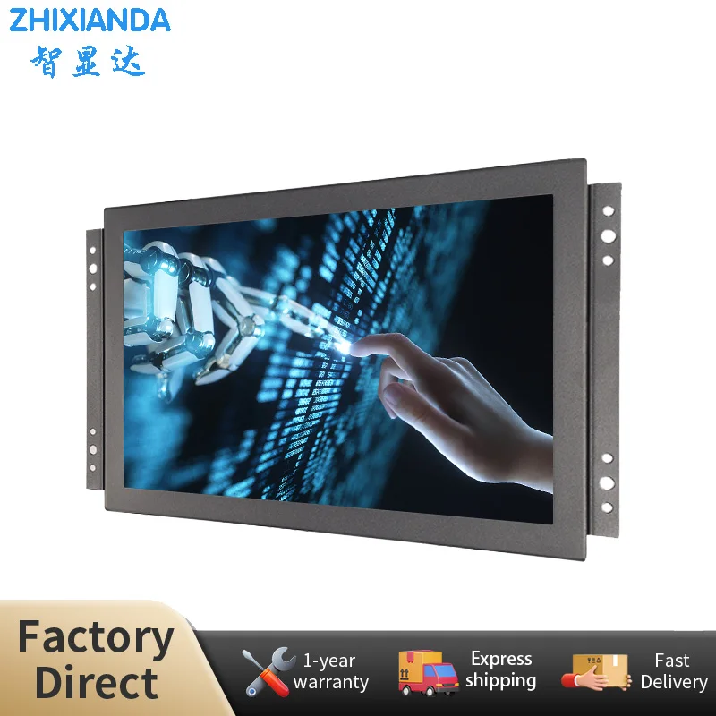 

Zhixianda Cheap 10.1" 1280*800 VGA HDMI USB Resistive/Capacitive Touch Screen Display Open Frame Monitor For Industrial Use