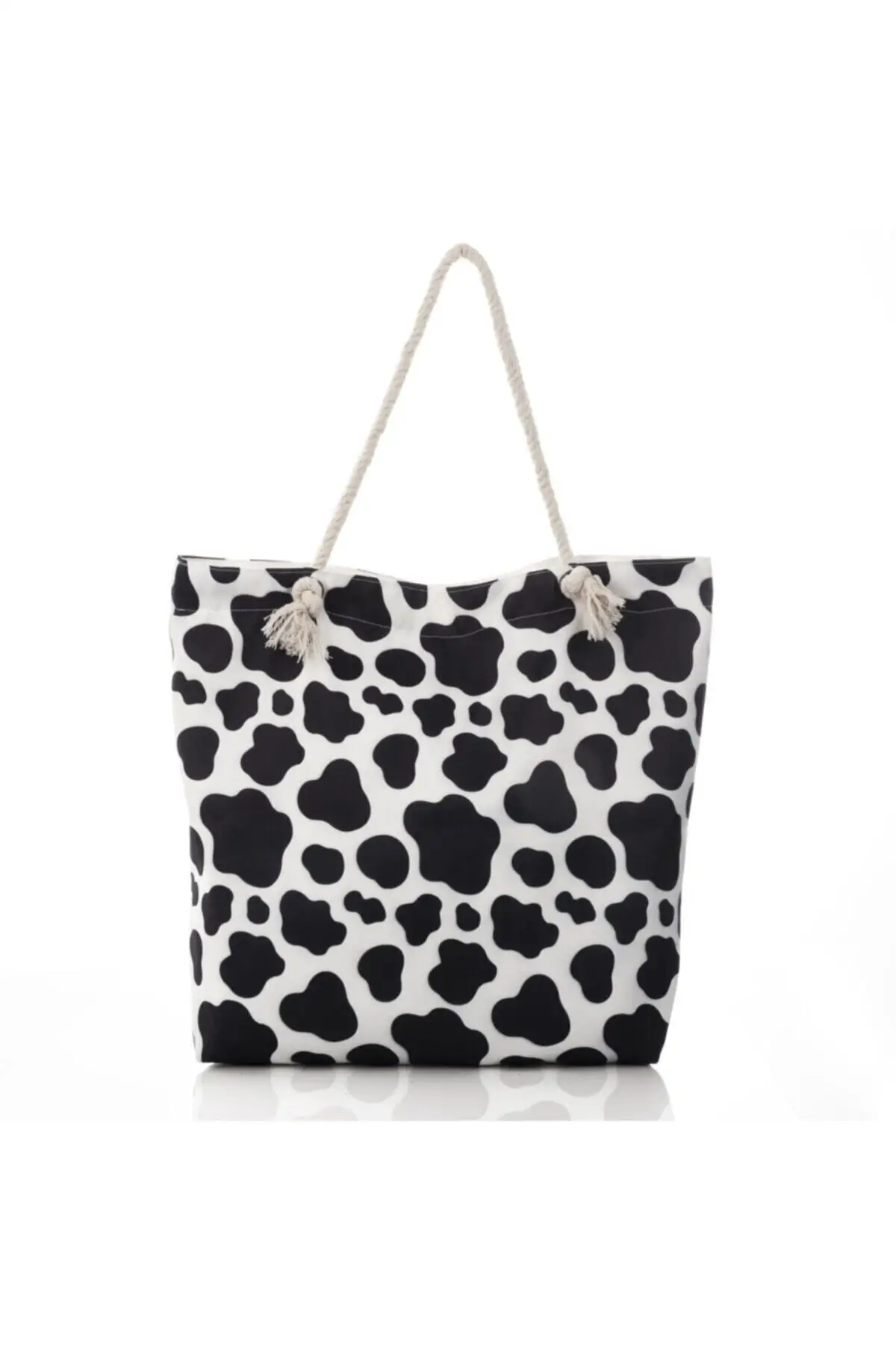 Cow Pattern Printed Beach Bag