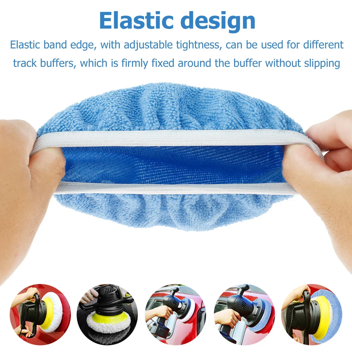 10PCS Polishing Pads Elastic Adjustable Anti-slip Polishing Bonnet Car Wax Cover Kit Buffer Buffing Pad Detail Clean Accessories