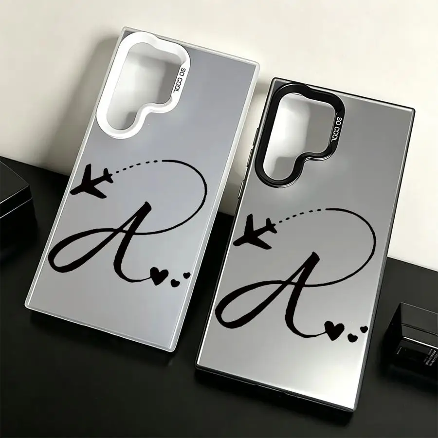 Case for Samsung Galaxy S26 S21 S24 FE S22 S20 Plus S25 Edge S23 S23 Ultra Note 20 Ultra Phone Cover Airplane Monogram