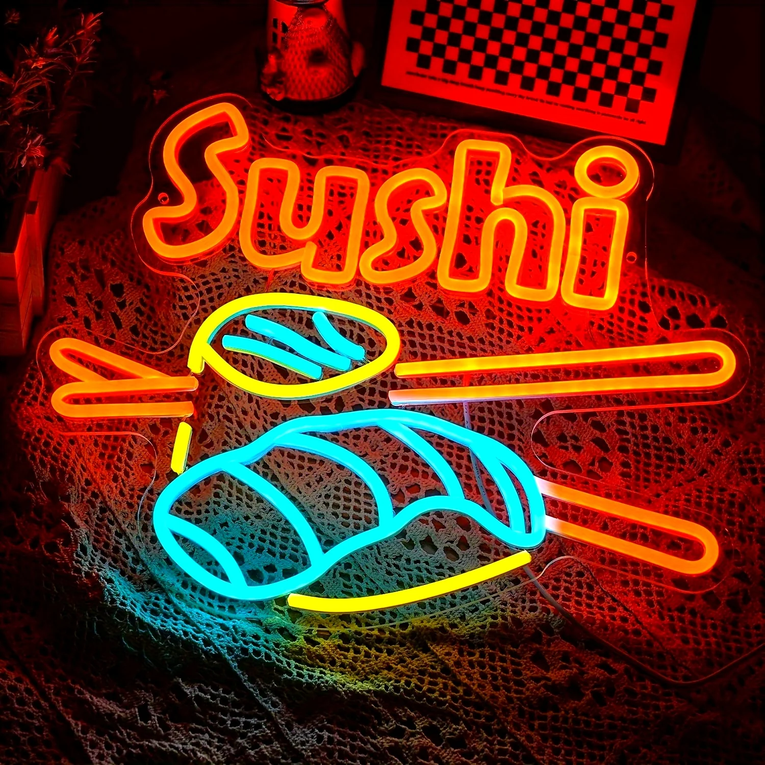 寿司のネオンサインledウォールライトusb電源モールダイニングルームショップ寝室の装飾寿司愛好家へのギフト
