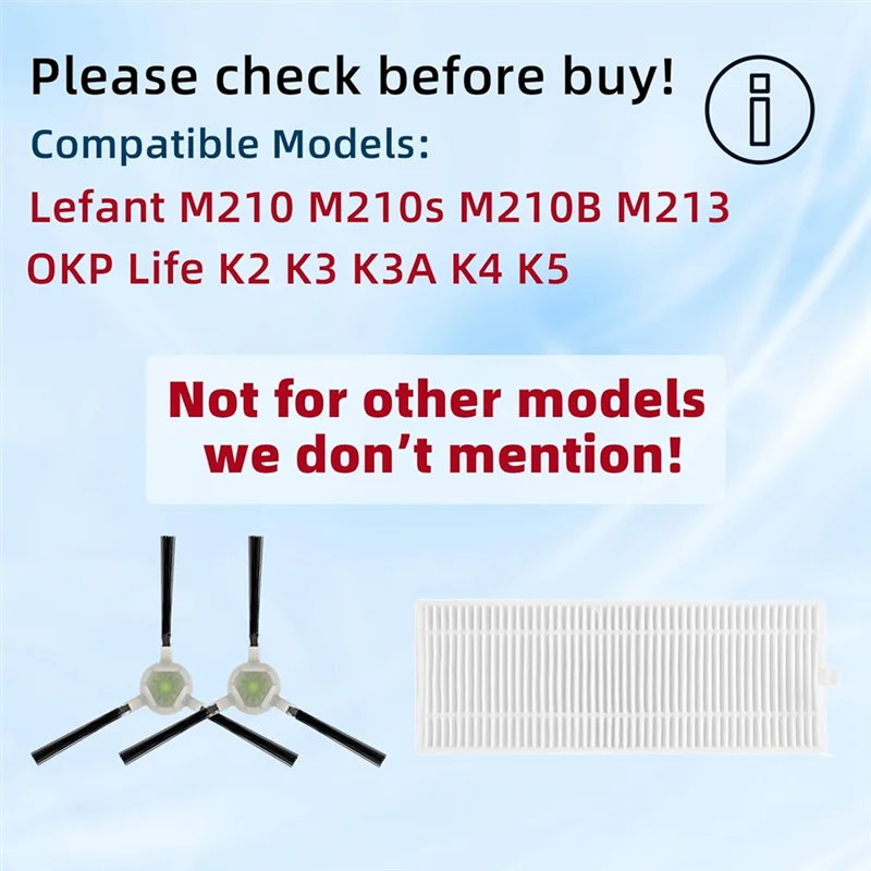 

Replacement Accessories As Shown Spare Parts For Lefant M210 M210S M210B M213,For OKP Life K2 K3 K3A K4 K5 Robot Vacuum Cleaner