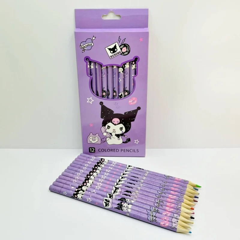 New Sanrio Mymerody Kuromi Cinnamoroll Pencil Natural Wood Pencil School Office Artist Learning Drawing Pencil