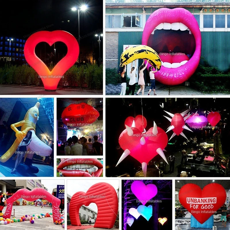 For Inflatable Closed Air Red Heart Gas Model Heart-shaped Doll Flower Model Moon Arch Cartoon Decoration Beautiful