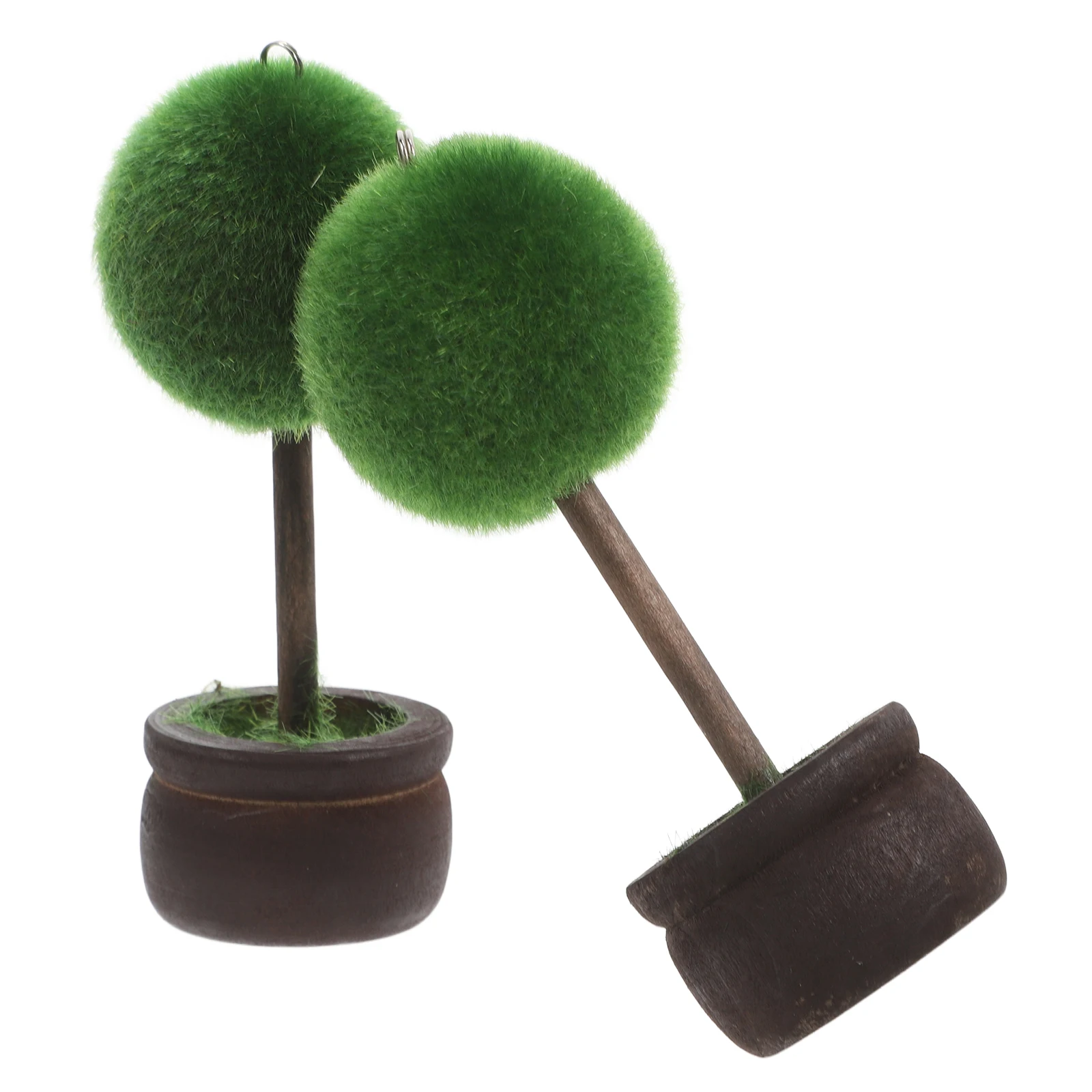 

2pcs Green Plant Card Holder Faux Potted Plants Stand Menu Birthday Table Number Resin Office Supplies