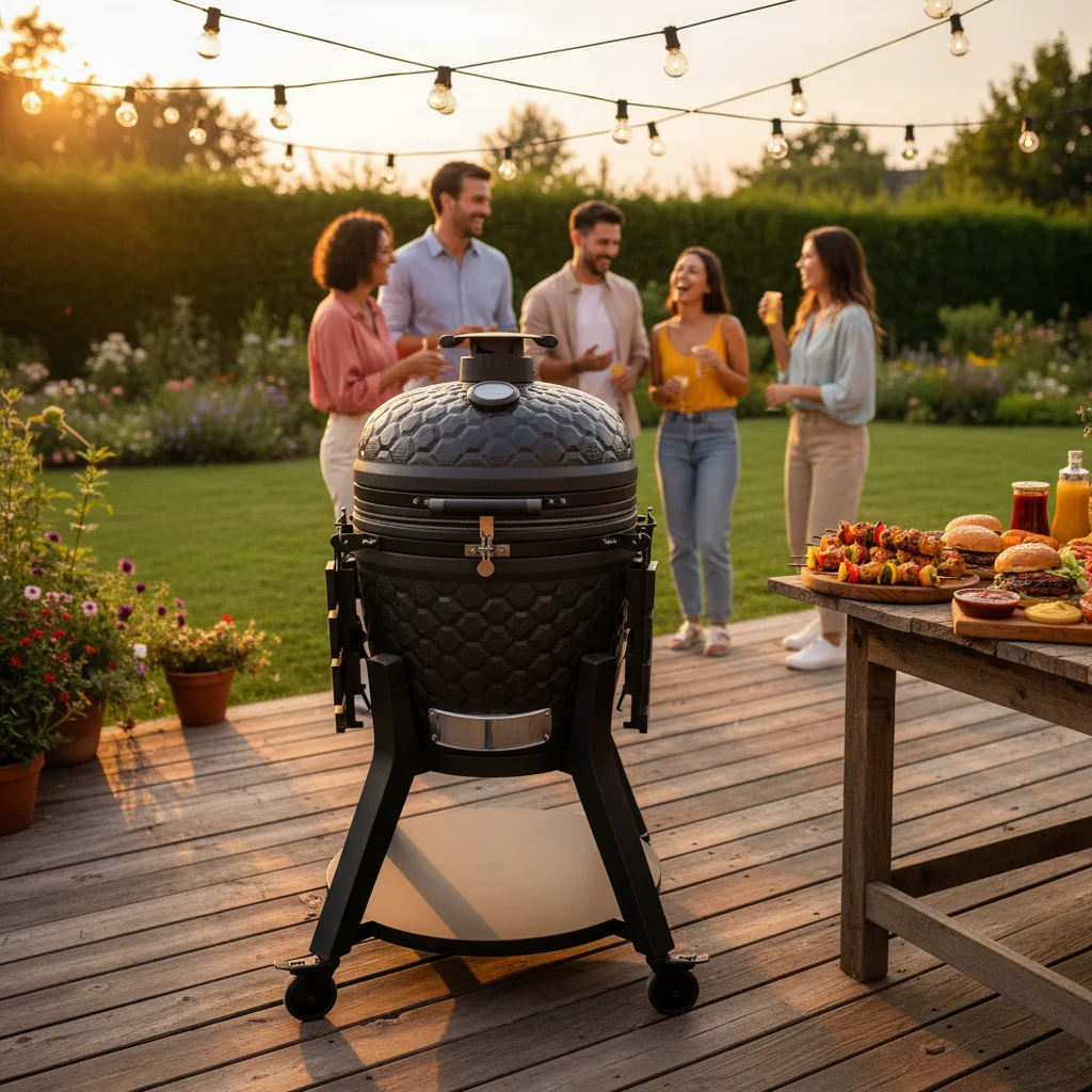 OEM Ceramic Kitchen Cooking Barbecue 22inch Kamado Grill Outdoor Houtskool Grill Kamado De 22 Pulgadas