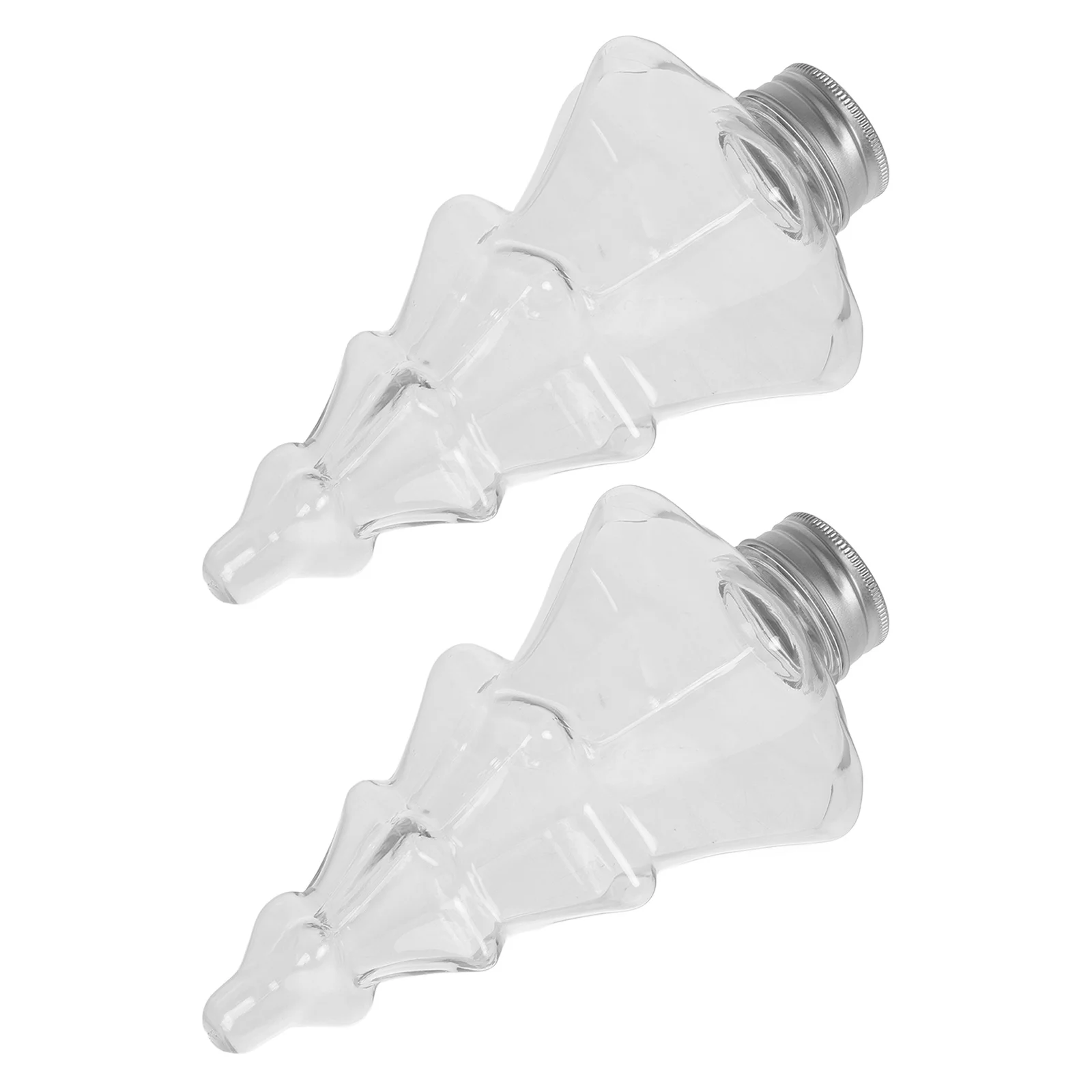 

10pcs Christmas Tree Shape Juice Bottles Clear Transparent Beverage Holders For Milk Tea Coffee Cold Drinks Reusable