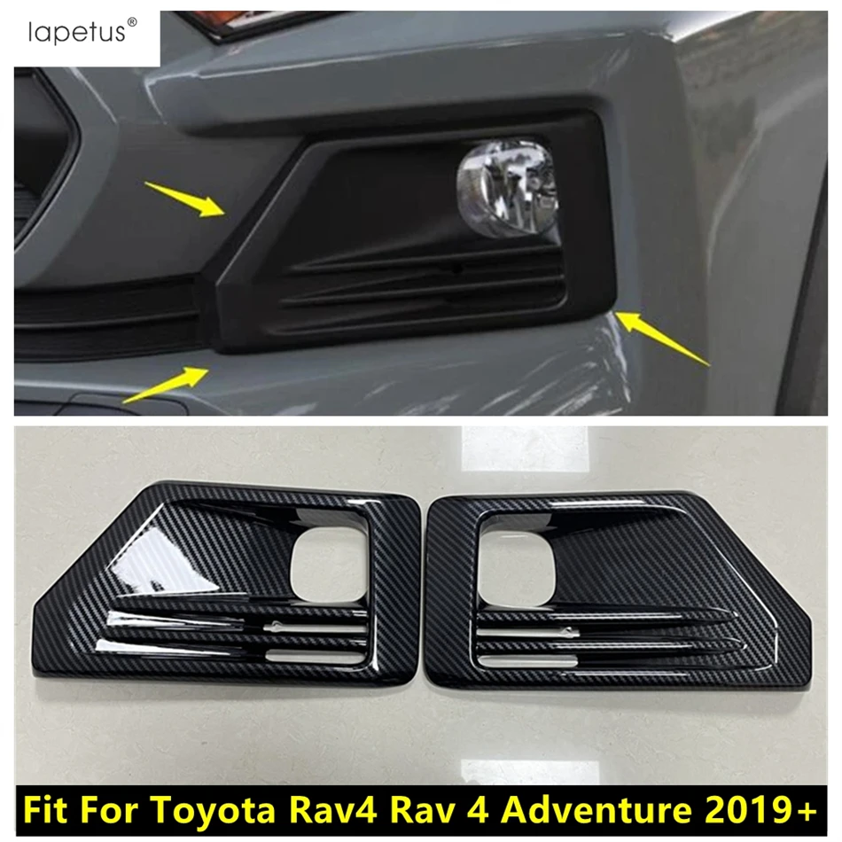 

Front Bumper Fog Lights Lamps Frame Cover Trim Carbon Fiber Accessories For TOYOTA RAV4 RAV 4 XA50 Adventure Model 2019 - 2022